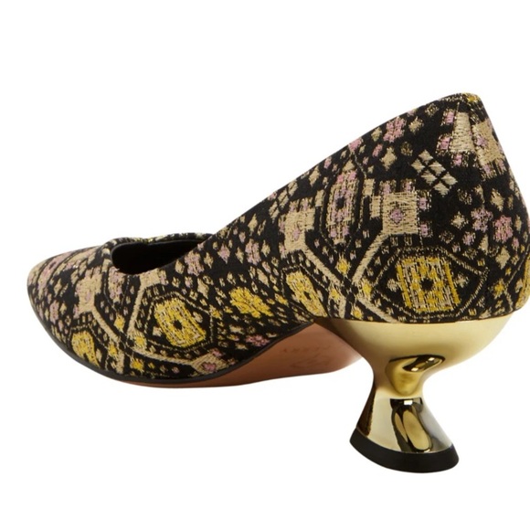 Shoes: Katy Perry Elegant Black and Gold Women’s Heels - Picture 2 of 11